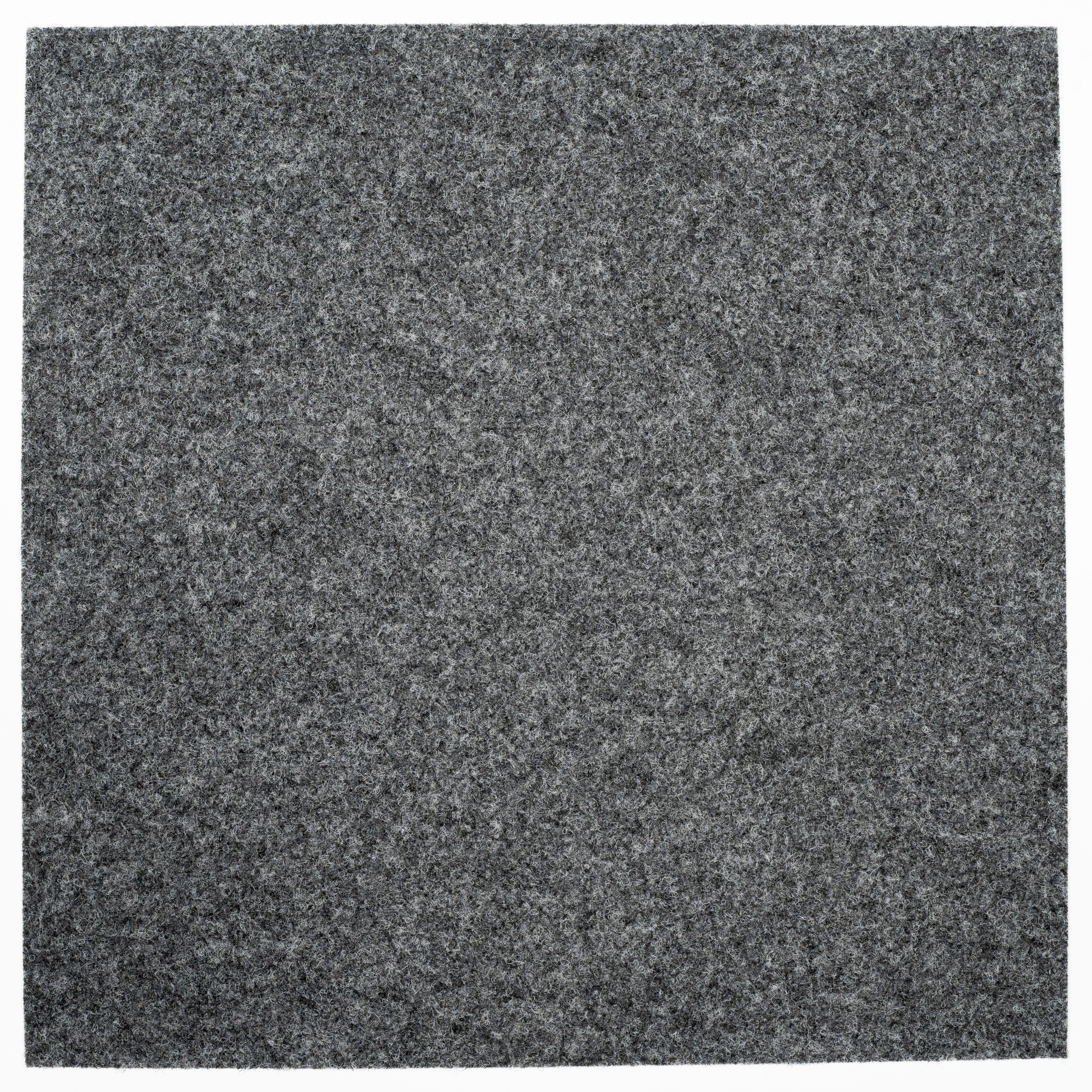 Teppichfliese Dunkelgrau Merlin 50x50cm Florhöhe 5,5mm - Dunkelgrau, Basics, Textil (50/50cm)