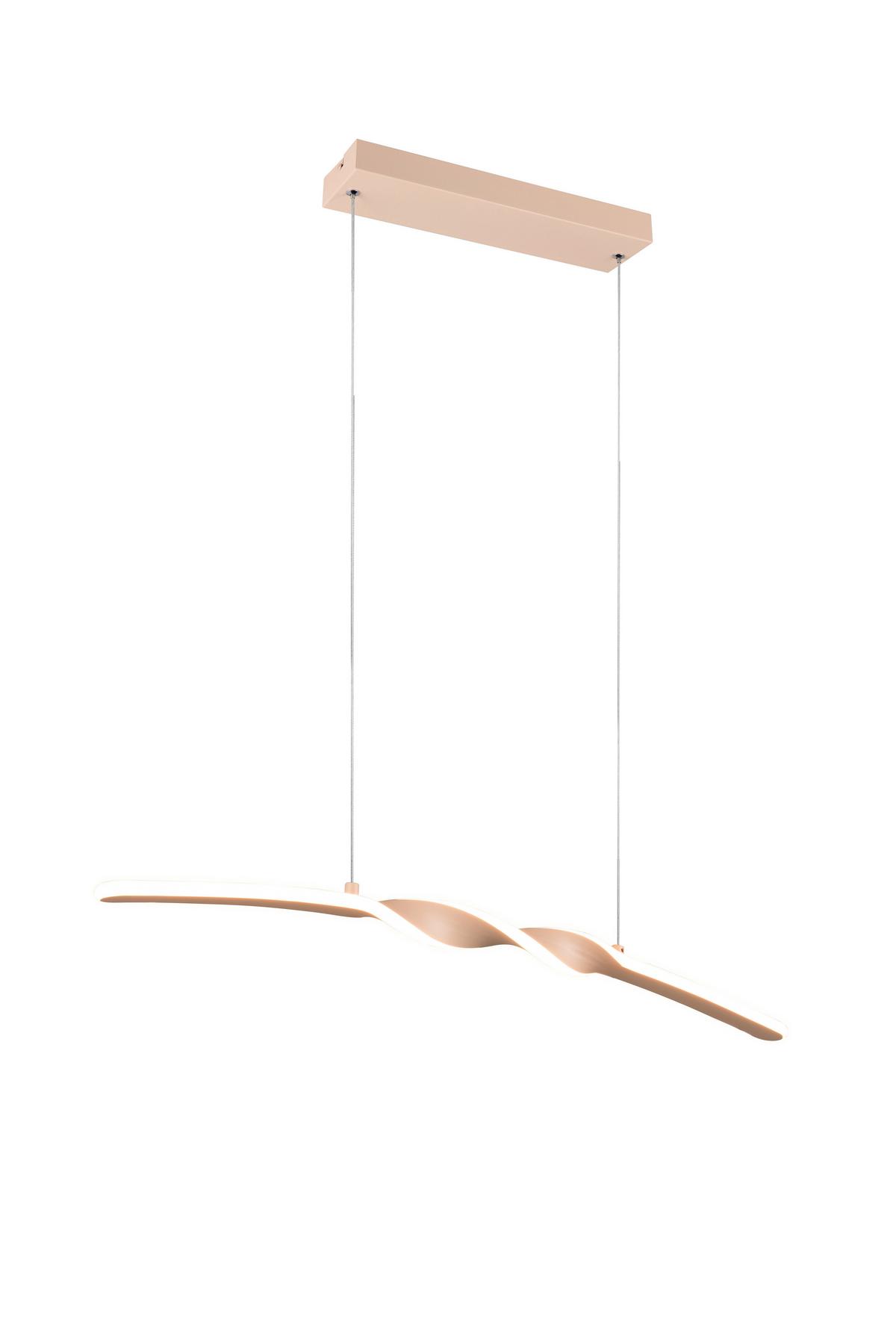 LED-Hängeleuchte Ginko Weiß Sandfarben L: 79 cm - Sandfarben/Weiß, Design, Kunststoff/Metall (79/9/150cm)