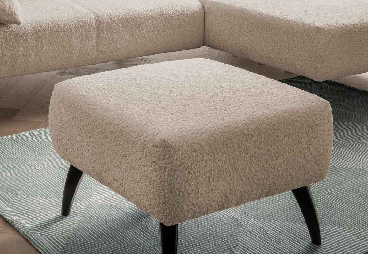 Hocker Colori Beige B: 66 cm - Beige/Schwarz, MODERN, Holz/Textil (66/44/66cm) - MID.YOU