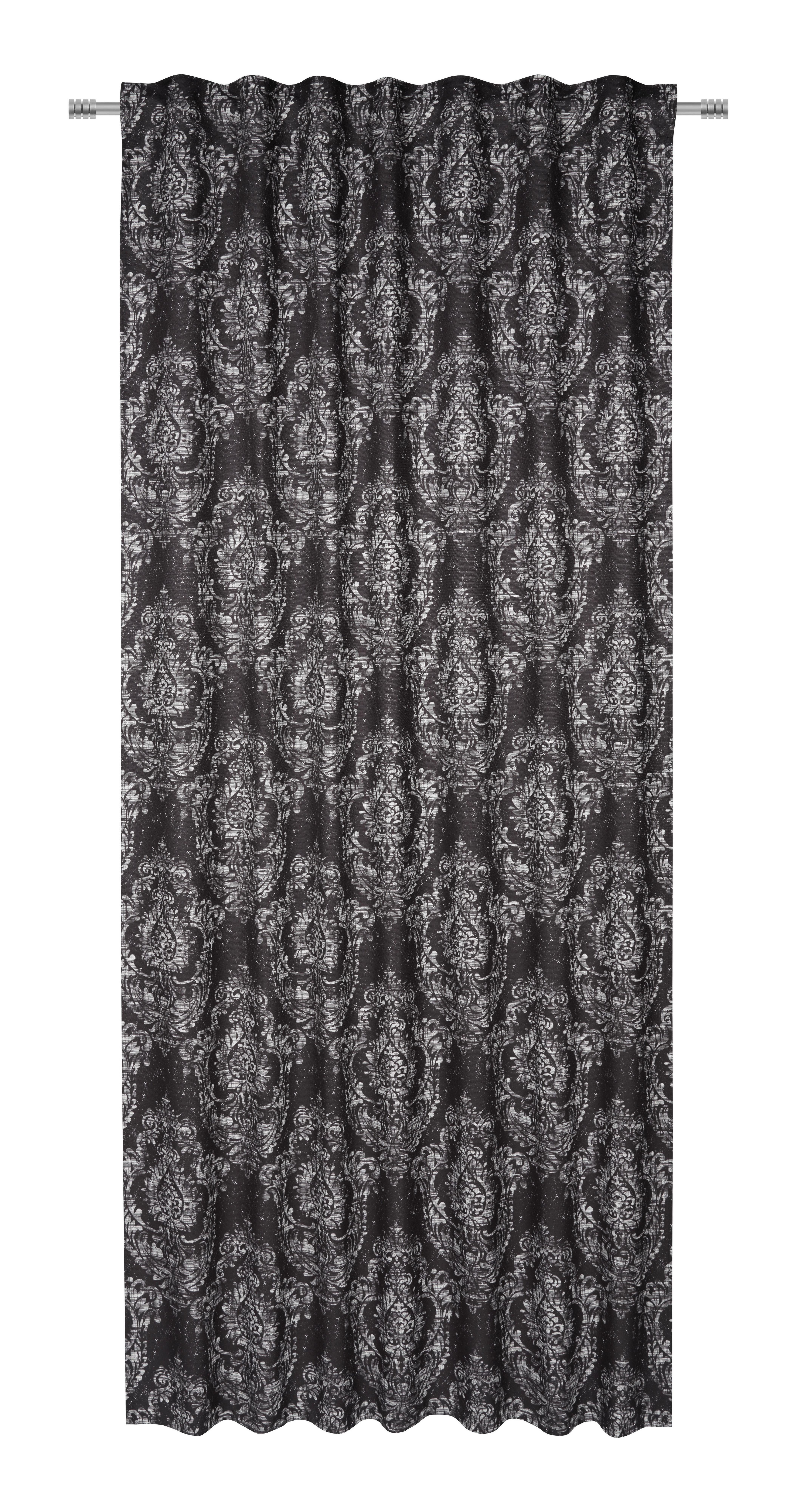 Vorhang mit Schlaufen und Band Amelie 140x245 cm Anthrazit - Anthrazit, ROMANTIK / LANDHAUS, Textil (140/245cm) - James Wood