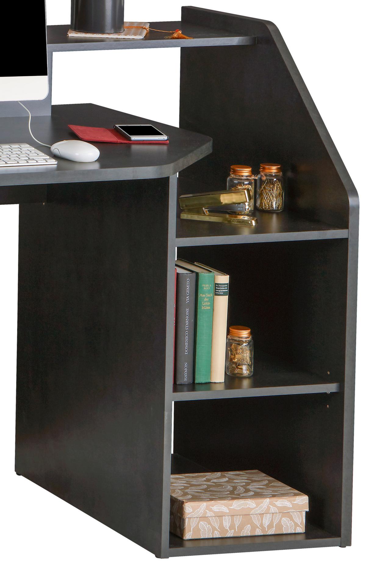 HERNÍ STŮL ENTER - černá/barvy grafitu, Moderní, kompozitní dřevo/plast (160/95,7/71,5cm)