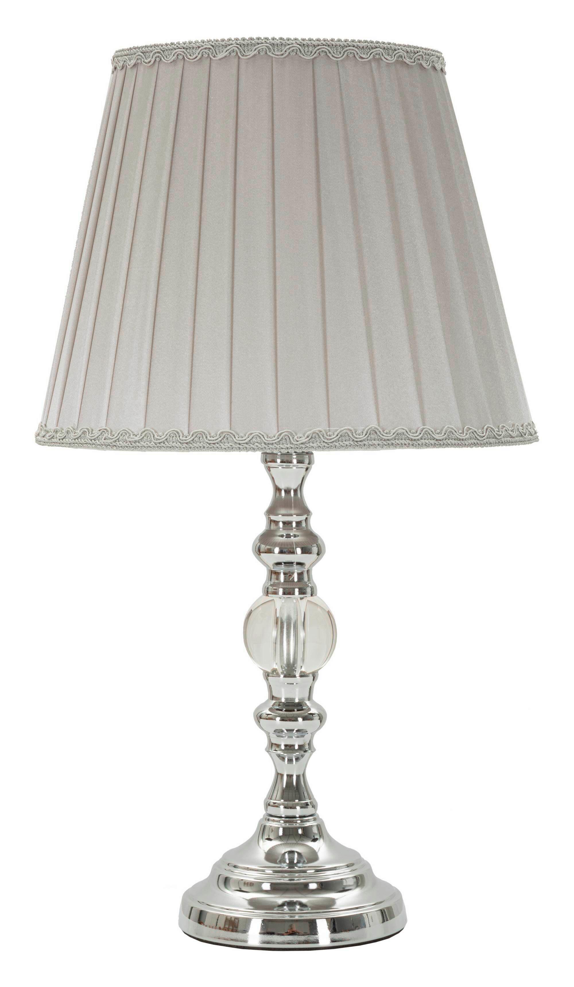 Tischleuchte Tilly Silberfarben B: 25 cm - Silberfarben, Basics, Glas/Textil (25/46/25cm)