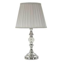 Tischleuchte Tilly Silberfarben B: 25 cm - Silberfarben, Basics, Glas/Textil (25/46/25cm)