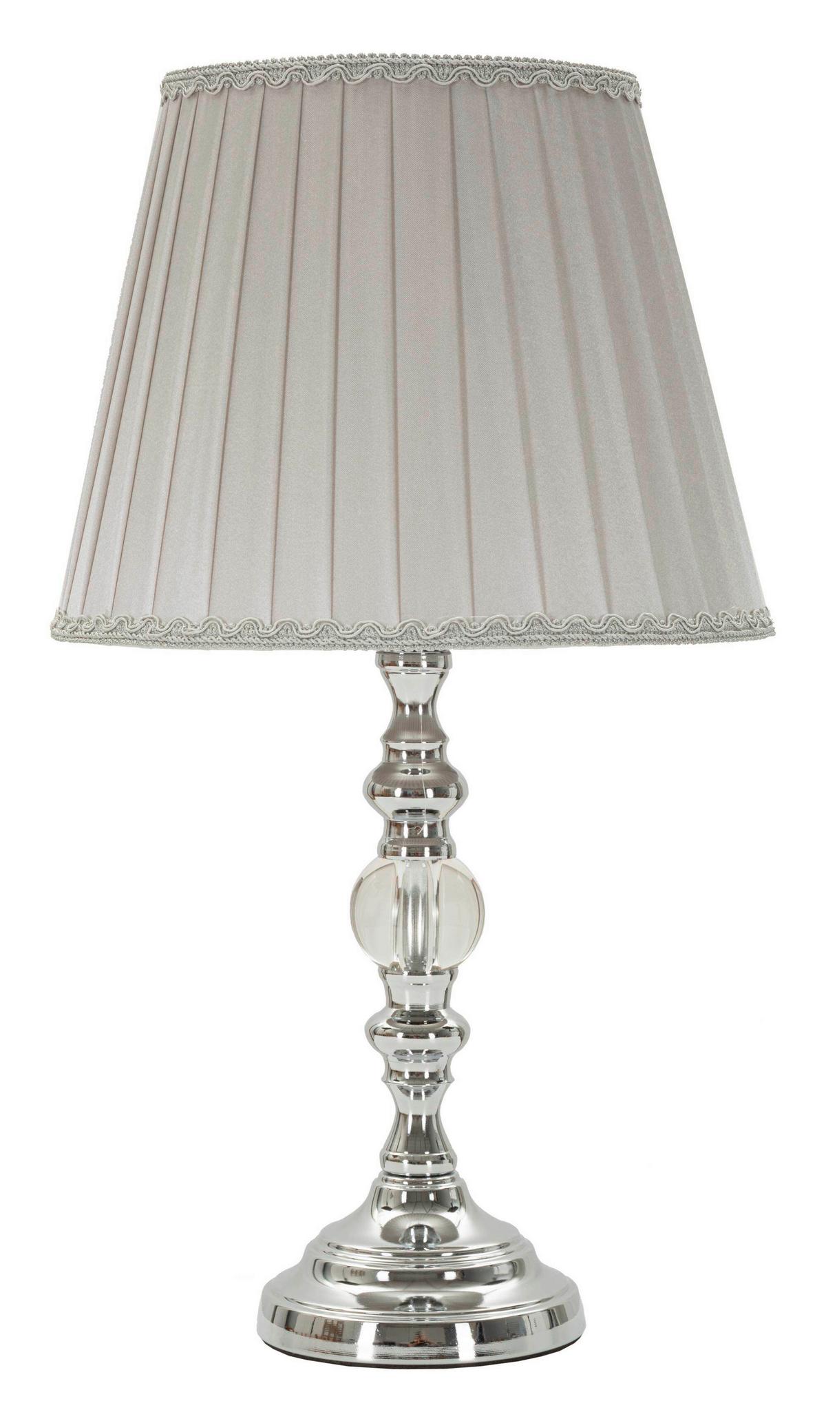 Tischleuchte Tilly Silberfarben B: 25 cm - Silberfarben, Basics, Glas/Textil (25/46/25cm)