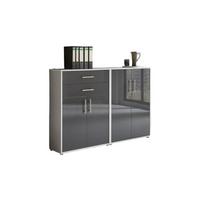 Aktenschrank Office Edition Grau/anthrazit Hg B: 168,8cm - Anthrazit Hochglanz/Grau, MODERN, Holzwerkstoff (168,8/113,6/33cm) - MID.YOU