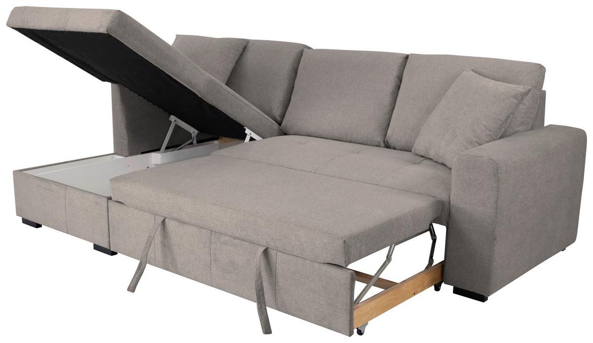 Ecksofa Lukas Graubraun S: 158x239 Cm - Graubraun, Trend, Textil (158/239cm)