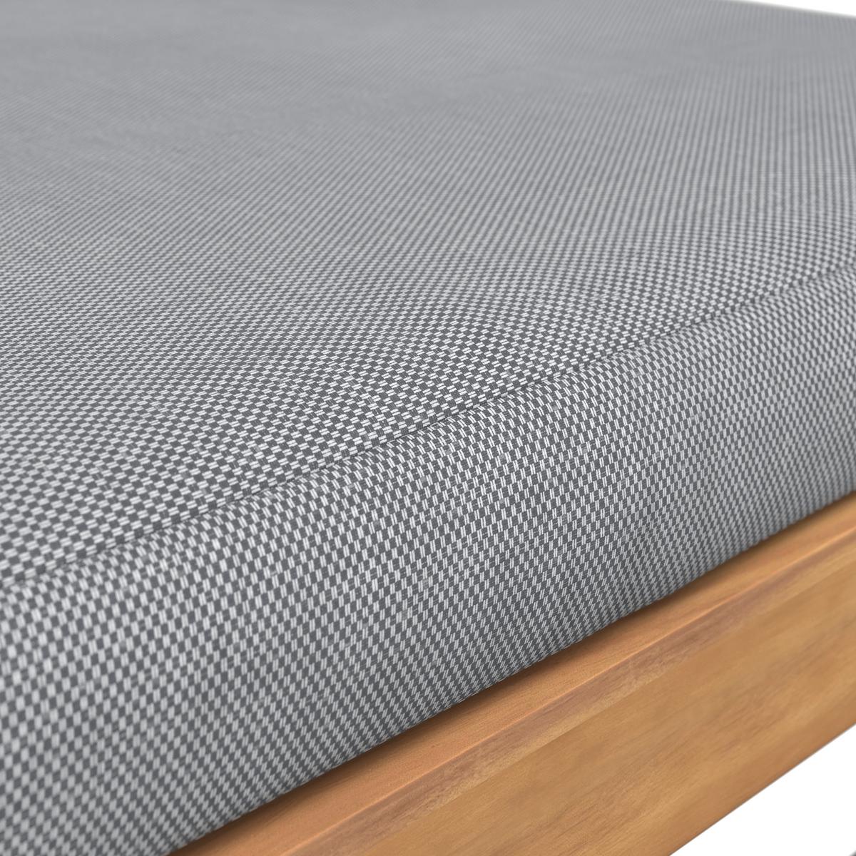 Sonnenliege Malibu - Grau, MODERN, Holz/Textil (200/95/65cm) - Beldano