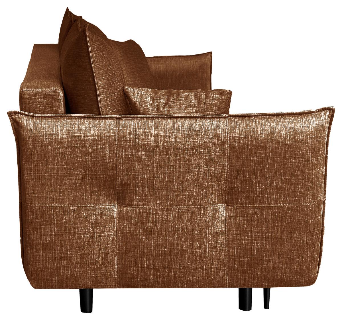Schlafsofa Melody - Rostfarben/Schwarz, Design, Textil (216/96/102cm) - MID.YOU