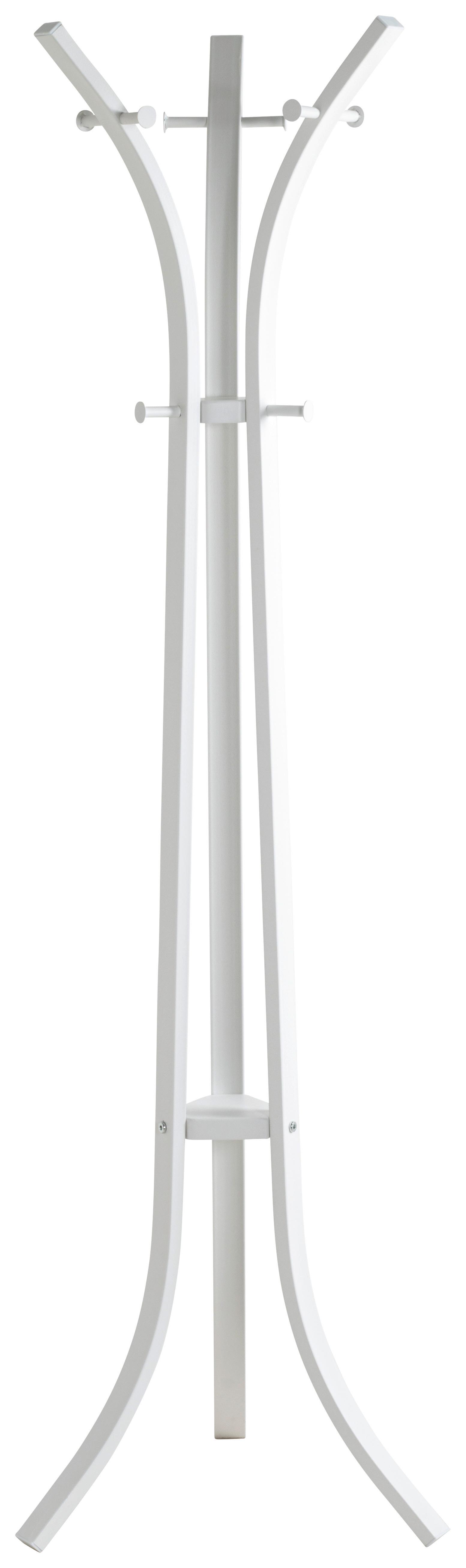 Kleiderständer 25388 Weiß Stahl 9 Haken H: 177 cm - Weiß, Basics, Metall (45/177/45cm)