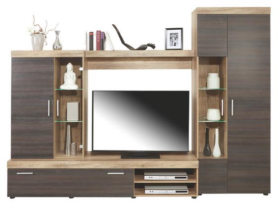 Vitrinkombináció Montana New - sötétbarna/szürke, modern (265/190/45cm) Vitrinkombináció Montana New - sötétbarna/szürke, modern (265/190/45cm)