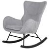 Schaukelsessel Granny Cord Grau, B: 66 Cm - Schwarz/Grau, MODERN, Holz/Textil (66/90/85cm)