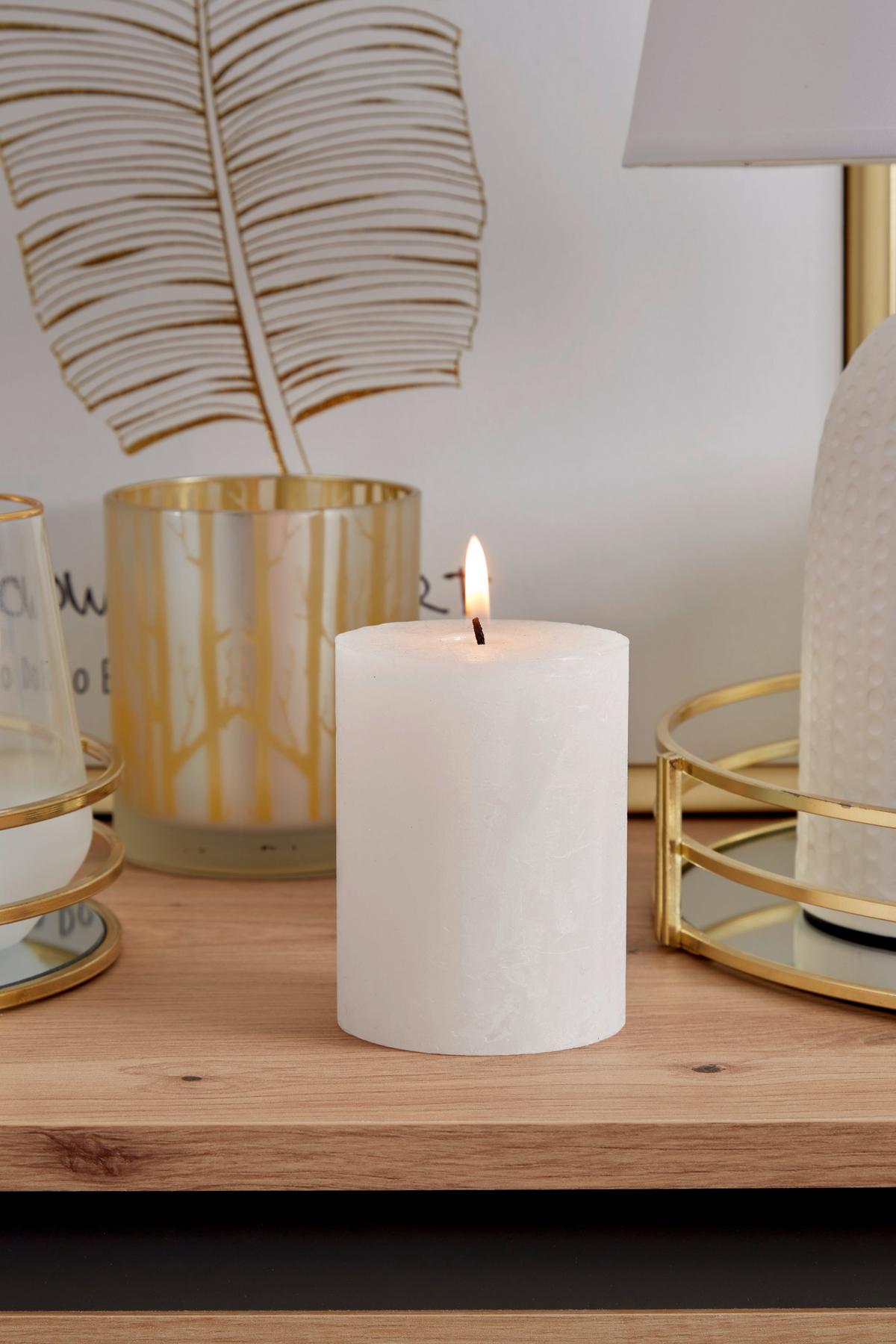 Stumpenkerze Saphira Hellgrau D/H: 6,8/9 cm - Hellgrau, Basics (6,8/9cm) - Ondega