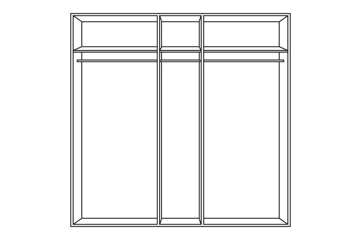 Drehtürenschrank Mit Spiegel 225cm Nadja, Weiß - Weiß, KONVENTIONELL, Glas/Holzwerkstoff (225/210/58cm) - MID.YOU