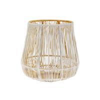 Laterne Sandra - Goldfarben/Weiß, MODERN, Metall (16/15cm) - James Wood