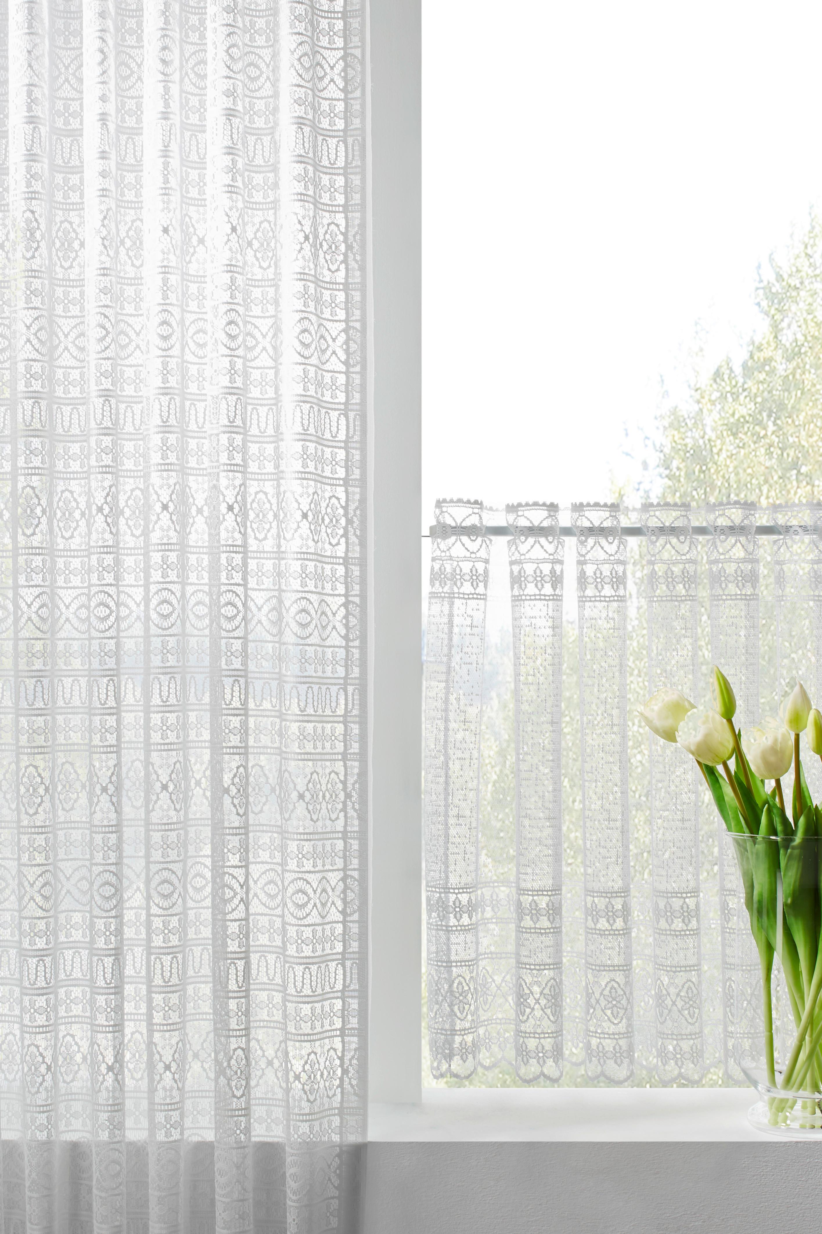 Záclona Krátká Theresa, 145/50cm, Bílá - bílá, textil (145/50cm) - Modern Living