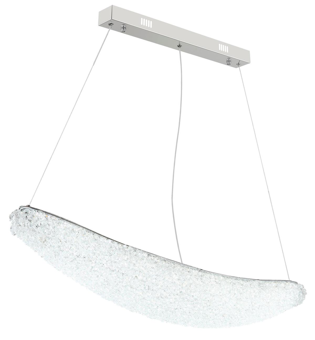 ZÁVĚSNÉ LED SVÍTIDLO KRISTALLA - čiré/barvy chromu, Design, kov/sklo (105/19/120cm) - Globo