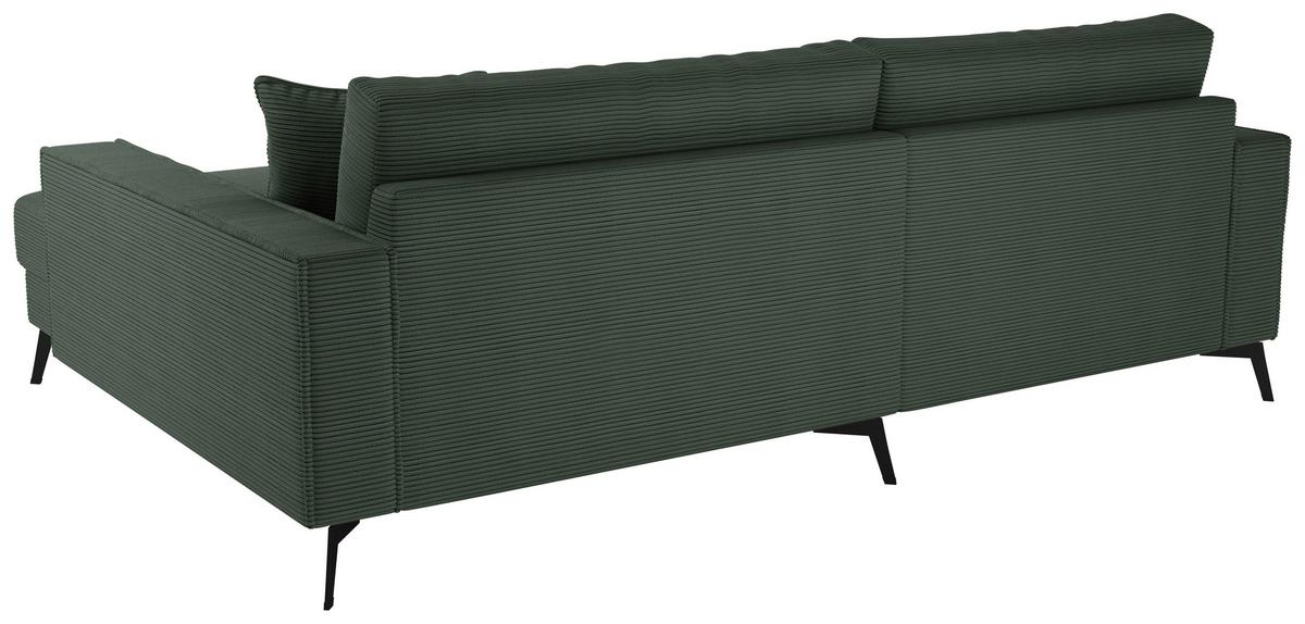 Ecksofa Ted Dunkelgrün S: 228x174 Cm - Dunkelgrün/Schwarz, Trend, Textil (228/174cm)