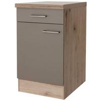 Kuchyňská spodní skříňka Riva US50 - dub San Remo/šampaňská, Moderní, kov/kompozitní dřevo (50/86/57cm)