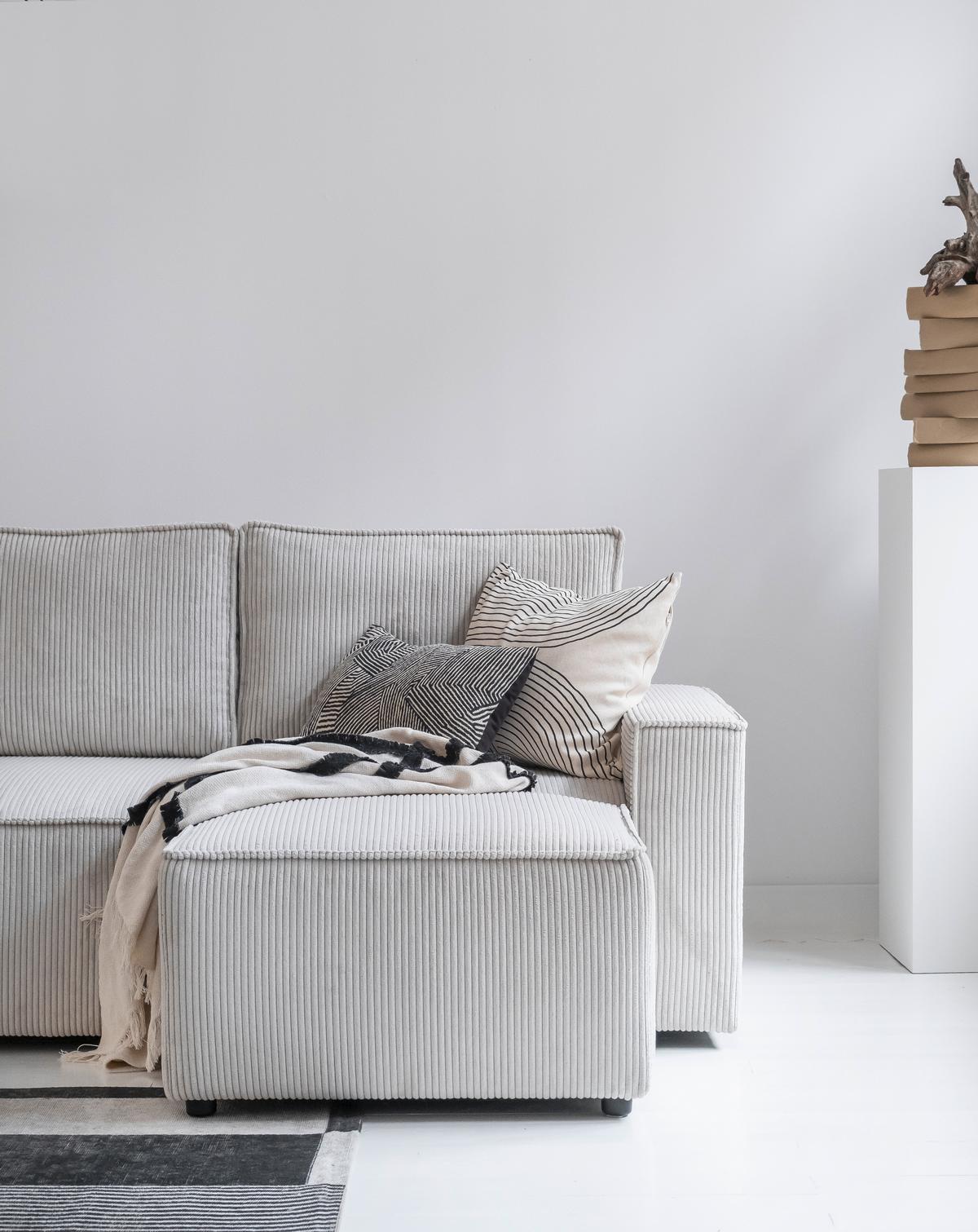 Rozkladacia sedačka OLIVER, obojstranná montáž, béžová - čierna/béžová, Design, textil/plast (250/156cm)