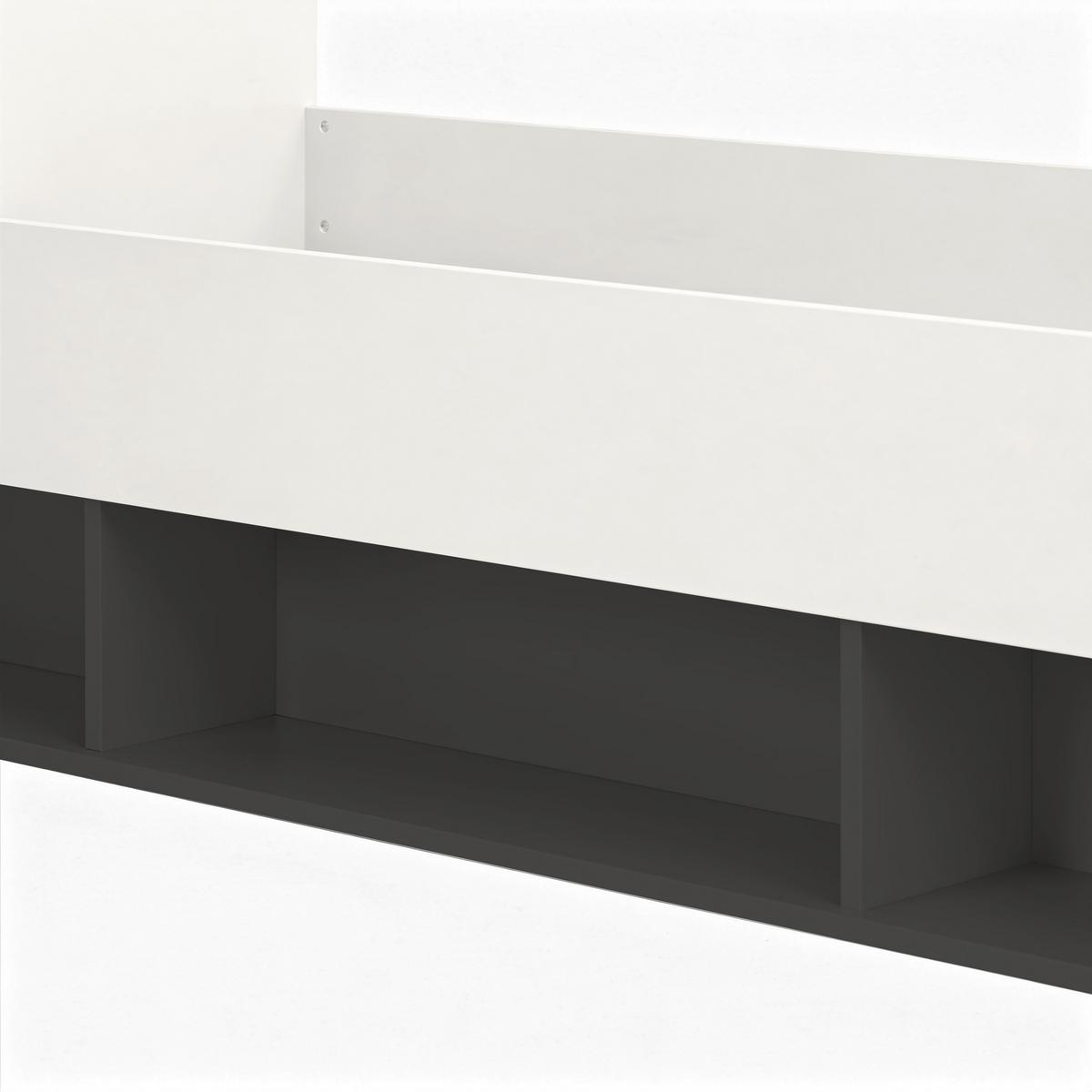 Bett Basic Two Kaschmir/Anthrazit 90x200 - Kaschmir/Anthrazit, KONVENTIONELL, Holzwerkstoff (90/200cm)