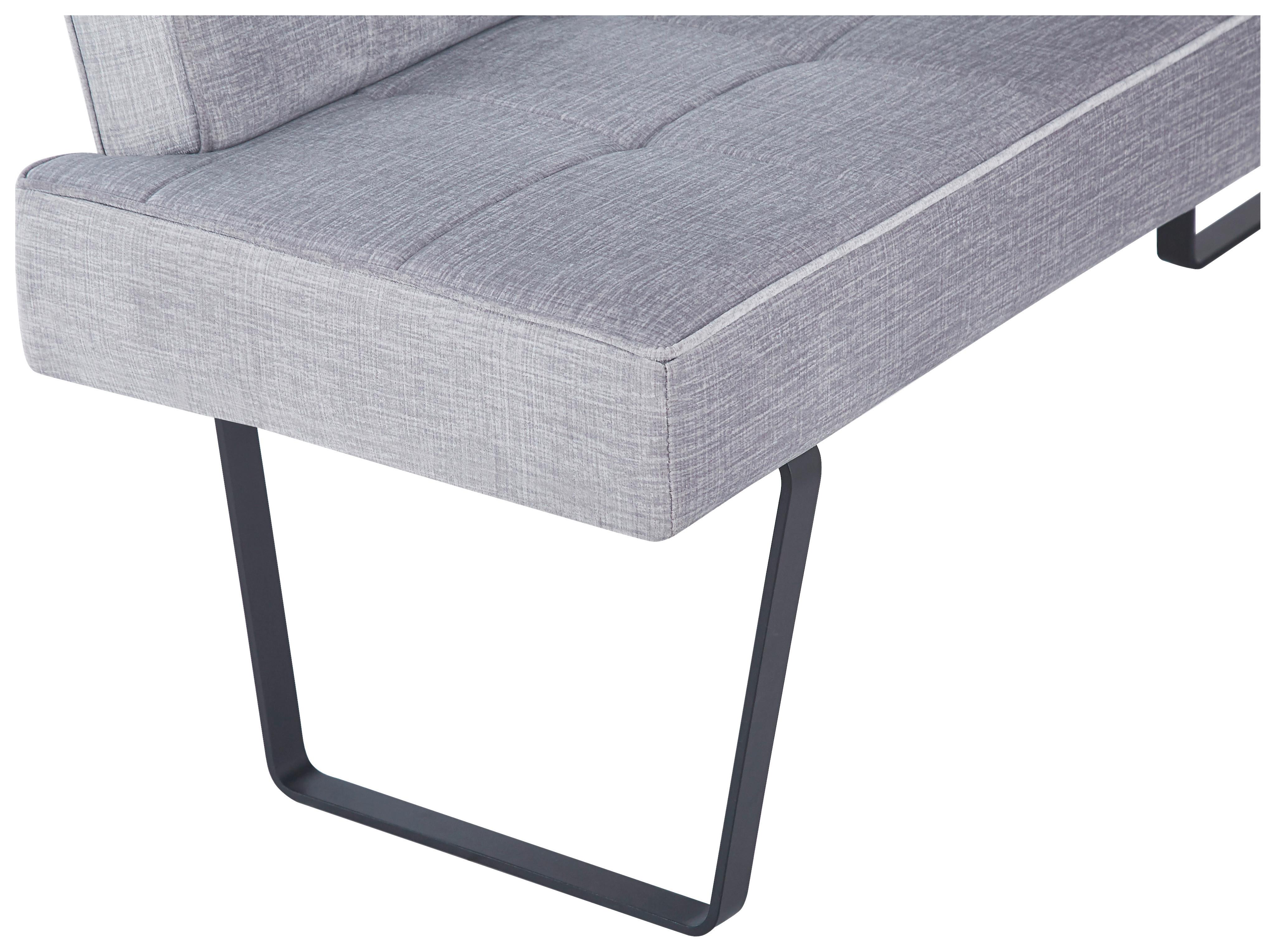 Eckbank Tilos Samt Hellbraun, S: 150x190 cm - Hellbraun/Schwarz, KONVENTIONELL, Textil/Metall (150/190cm) - MID.YOU