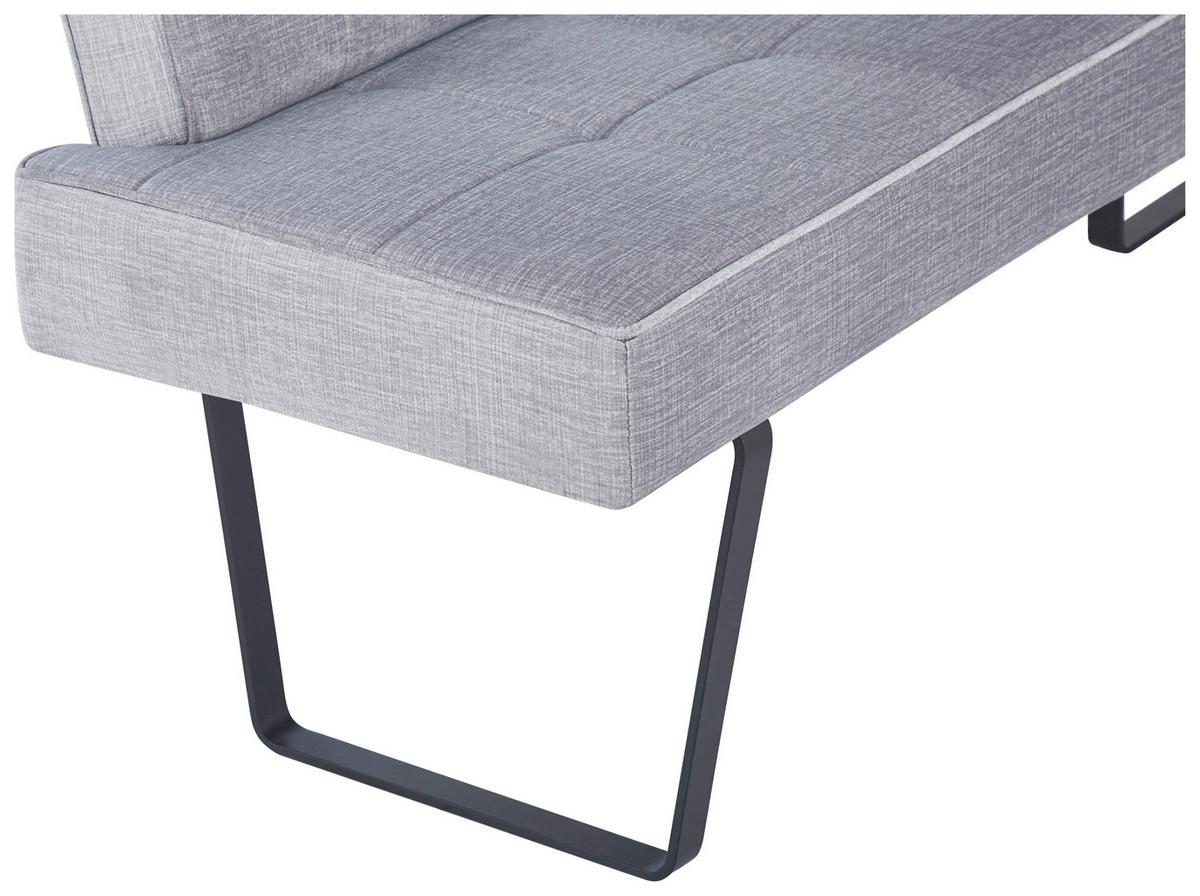 Eckbank Tilos Samt Hellbraun, S: 150x190 cm - Hellbraun/Schwarz, KONVENTIONELL, Textil/Metall (150/190cm) - MID.YOU