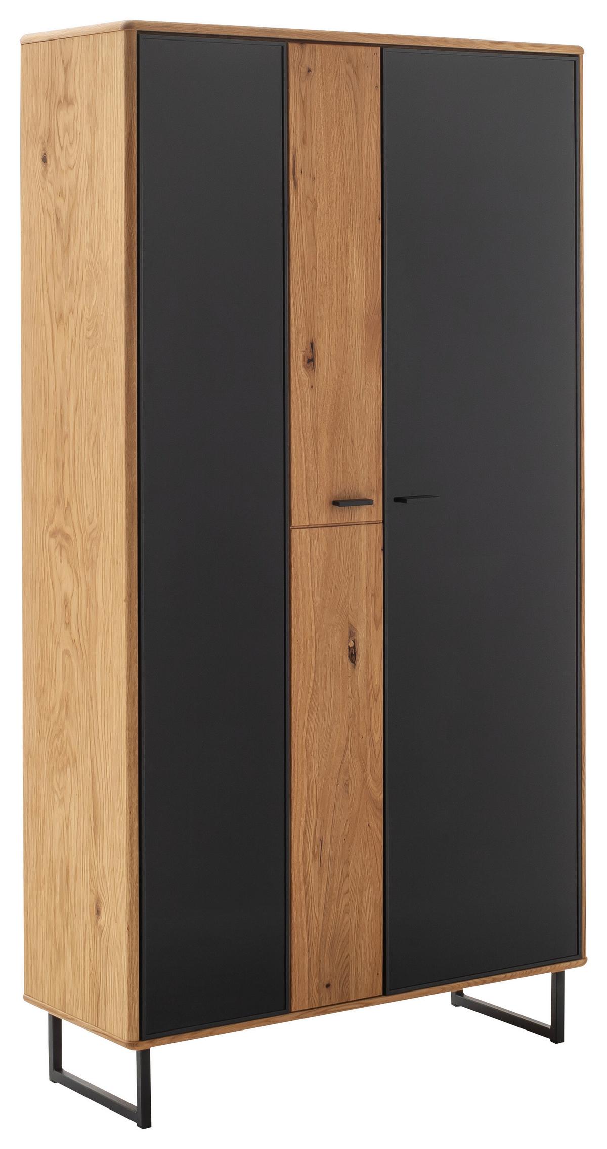 Vitrine Arezzo Wildeiche/Anthrazit B: 100 cm - Wildeiche/Anthrazit, Design, Glas/Holz (100/186/37cm) - MID.YOU