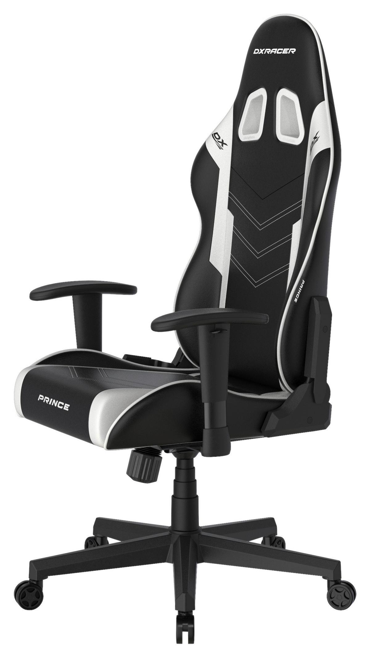 Gamingstuhl DX Racer Prince L - Schwarz/Weiß, MODERN, Kunststoff/Textil (67/126/67cm) - Dxracer