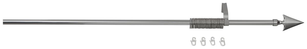 Rundstangengarnitur 1-Lfg Tina Silberfarben L: 130-240 cm - Silberfarben, KONVENTIONELL, Metall (130-240cm) - Ondega