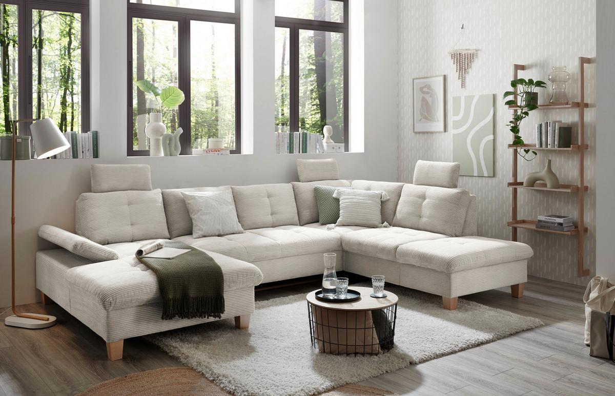 Wohnlandschaft Ascot Beige U: 170x324x220 cm - Eichefarben/Beige, KONVENTIONELL, Textil (170/324/220cm) - MID.YOU