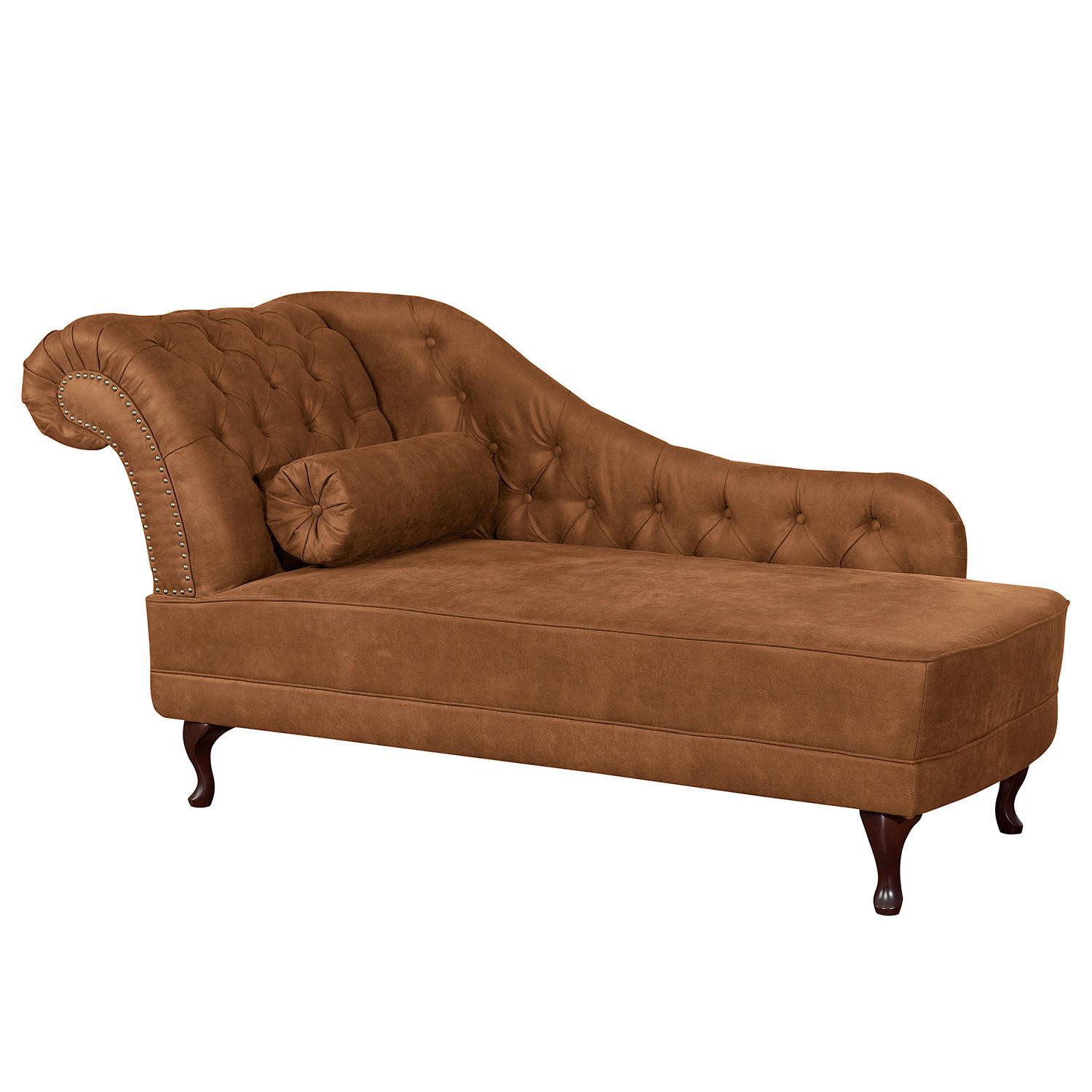 Récamiere Pako Cognac B: 185cm - Cognac/Braun, Design, Textil (185/93/75cm) - Livetastic