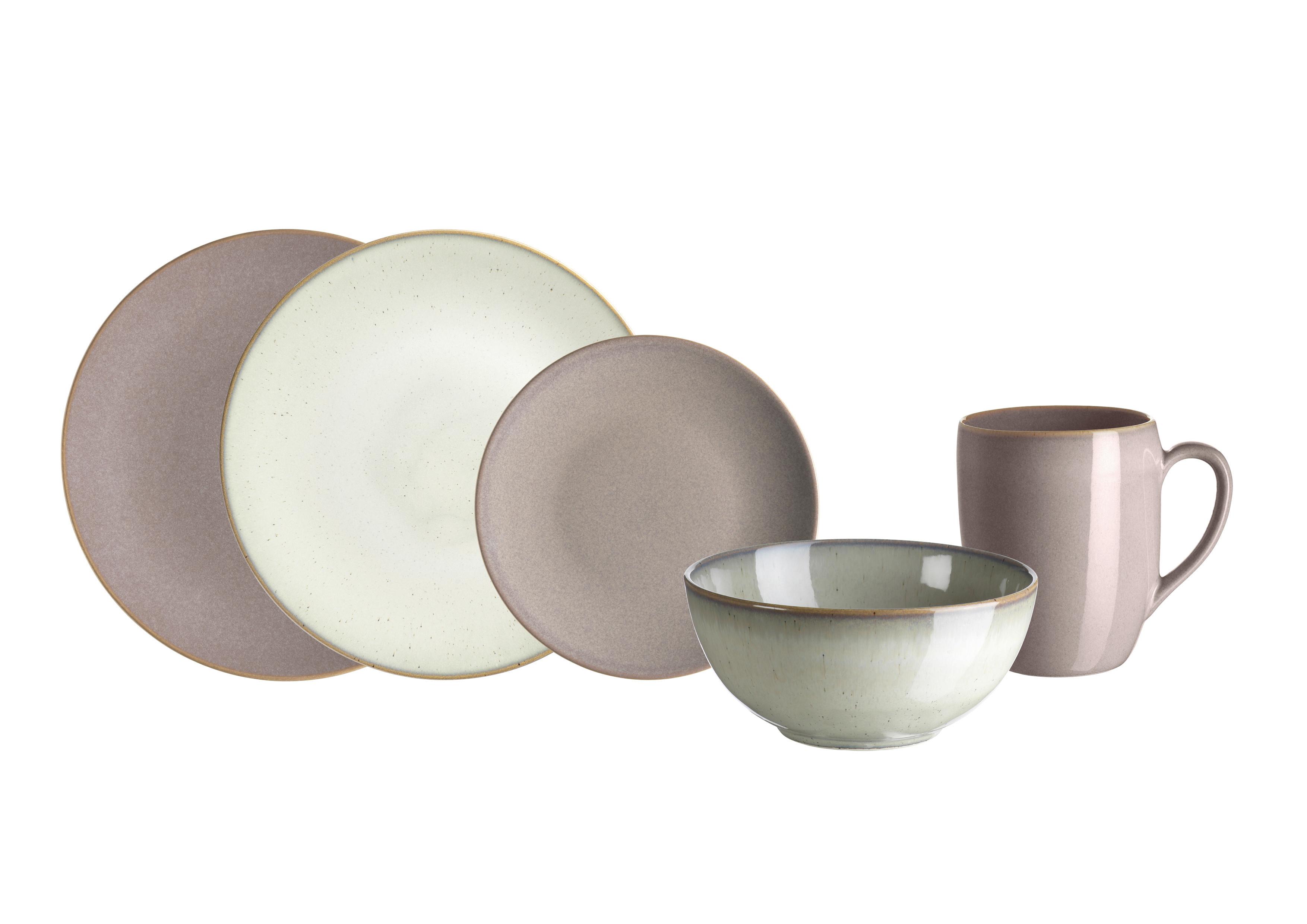 KOMBISERVICE OSSIA - Sandfarben/Braun, Basics, Keramik (32,8/28,5/29cm) - Mäser