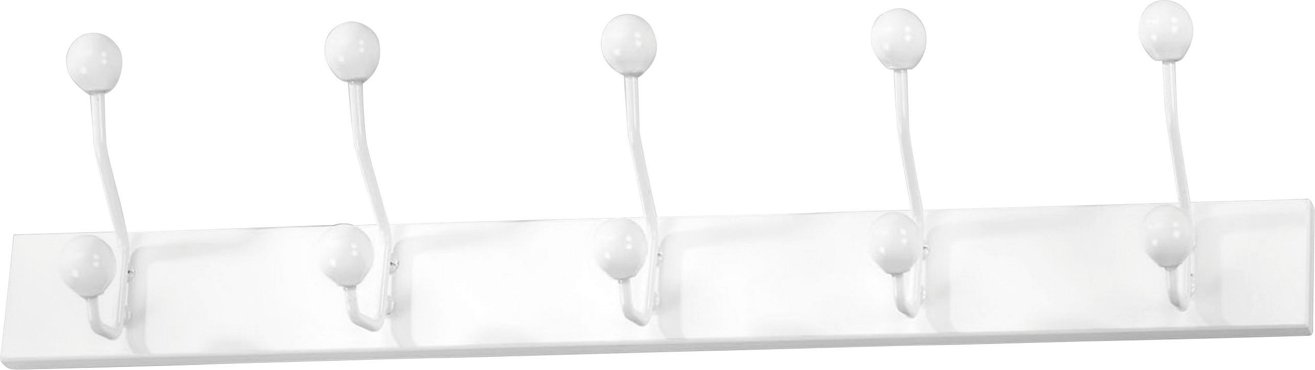 Lišta S Háčky Greve - bílá, Moderní, kov/kompozitní dřevo (65/13/7cm)