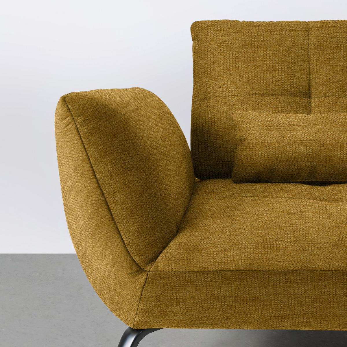 Rohová sedačka TRENDY, pravá, horčicovožltá - horčicovožltá/čierna, Modern, kov/kompozitné drevo (310/93/250cm) - Premium Living