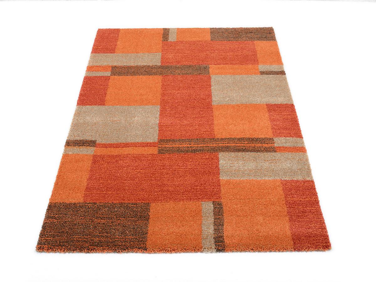 Webteppich Palazzo Bloc Terra Cotta 120x170 cm - Terracotta, Design, Textil (120/170cm) - Novel