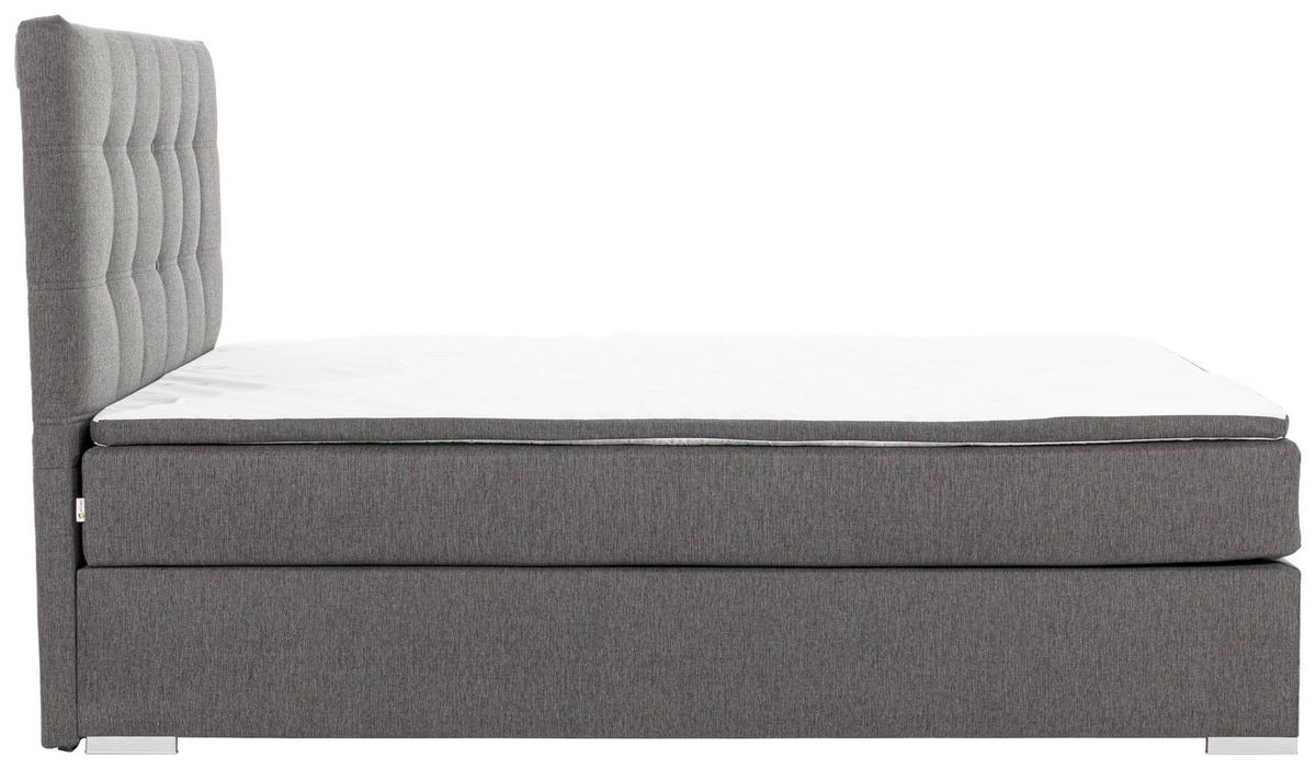 Boxspringbett 160x200 Inez Hellgrau - Silberfarben/Hellgrau, MODERN, Textil (160/200cm) - MID.YOU