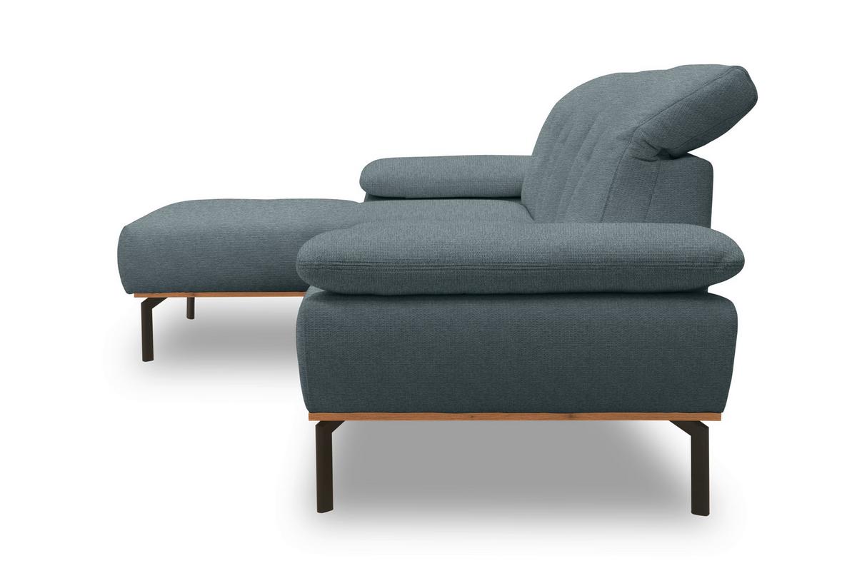 Ecksofa Grau S: 242x170 cm - Wildeiche/Schwarz, Design, Holz/Textil (242/170cm) - MID.YOU