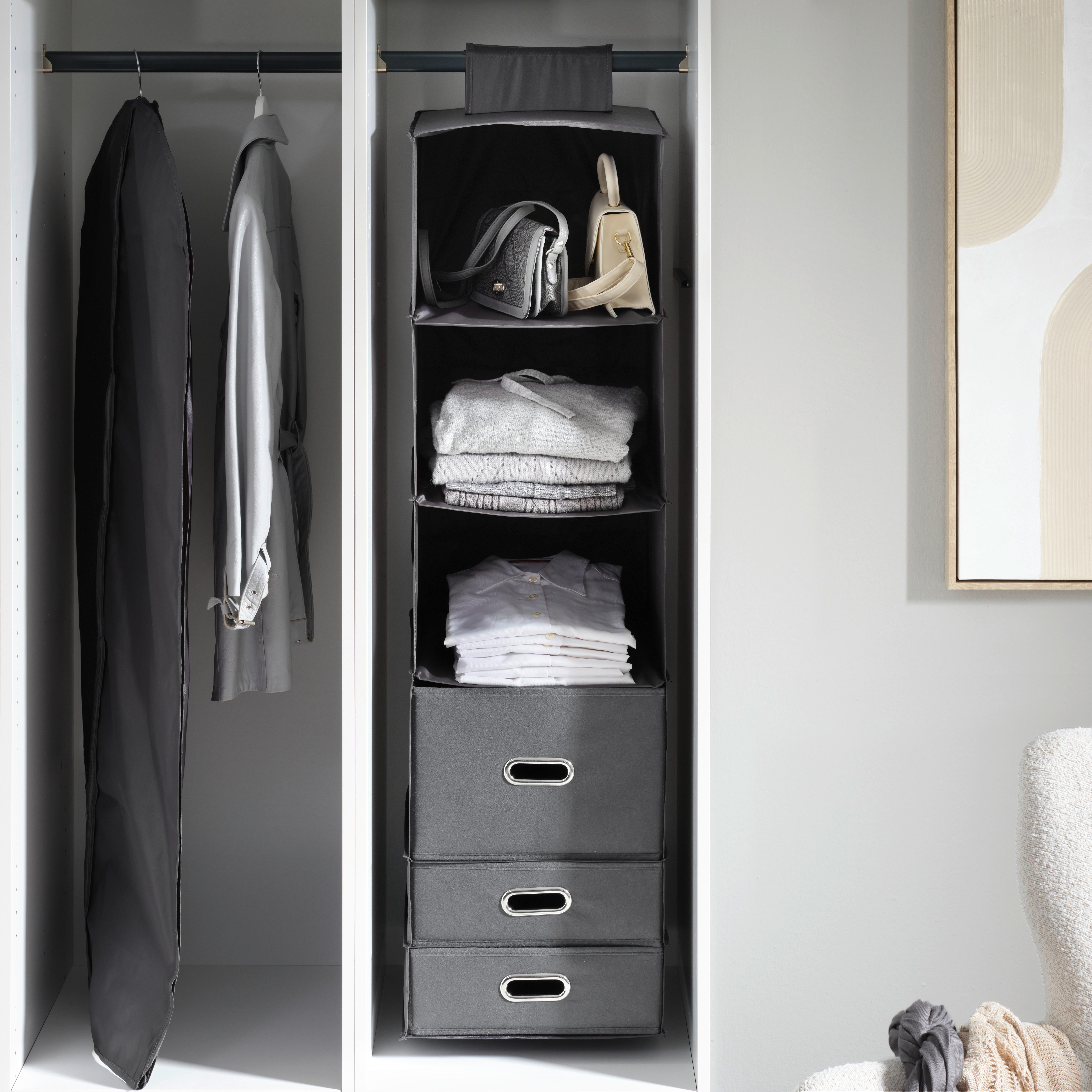 Úložný box Unit, L - sivá, Konventionell, textil/plast (33/43,5/24.5cm) - Premium Living