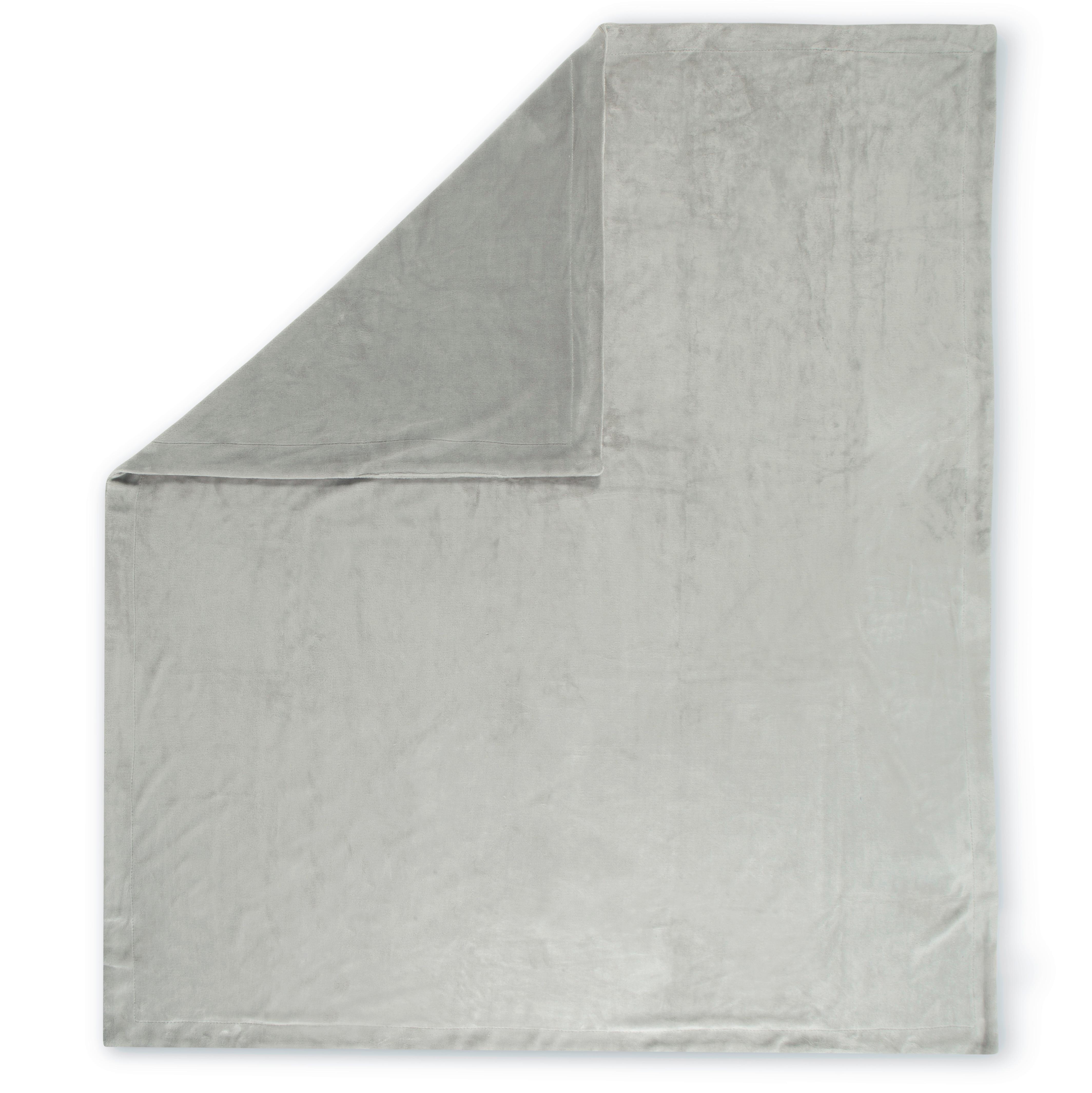 PLAID UNI GRAU - Hellgrau/Grau, Basics, Textil (160/180cm)