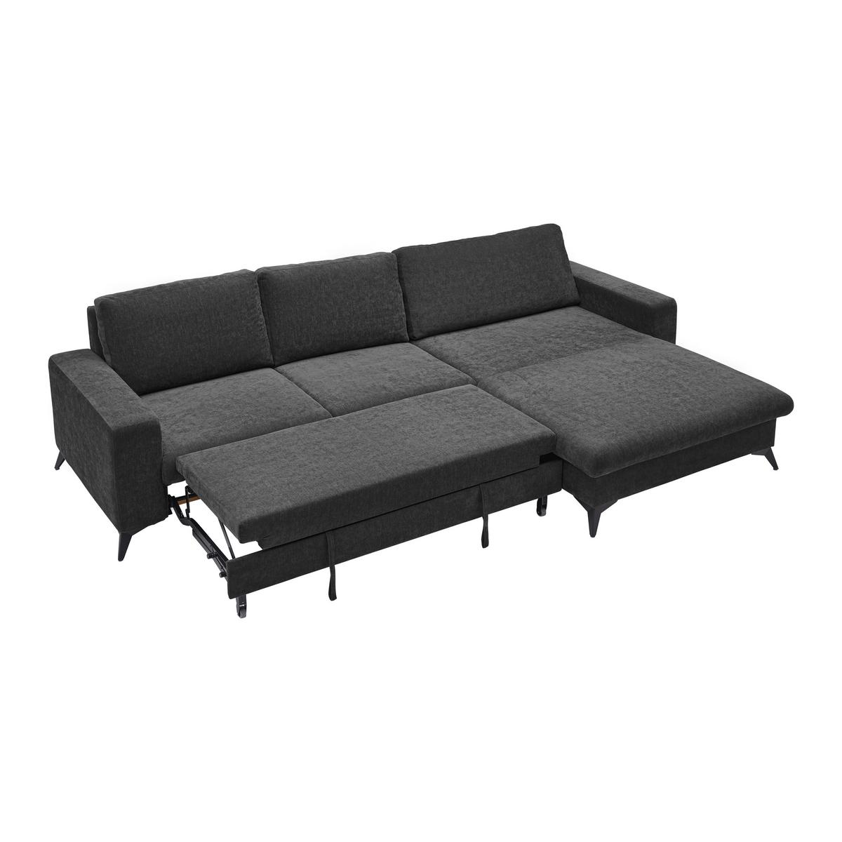 Rohová sedačka SUNNY, oboustranná, černá - černá, Moderní, textil (290/87/178cm) - Mömax