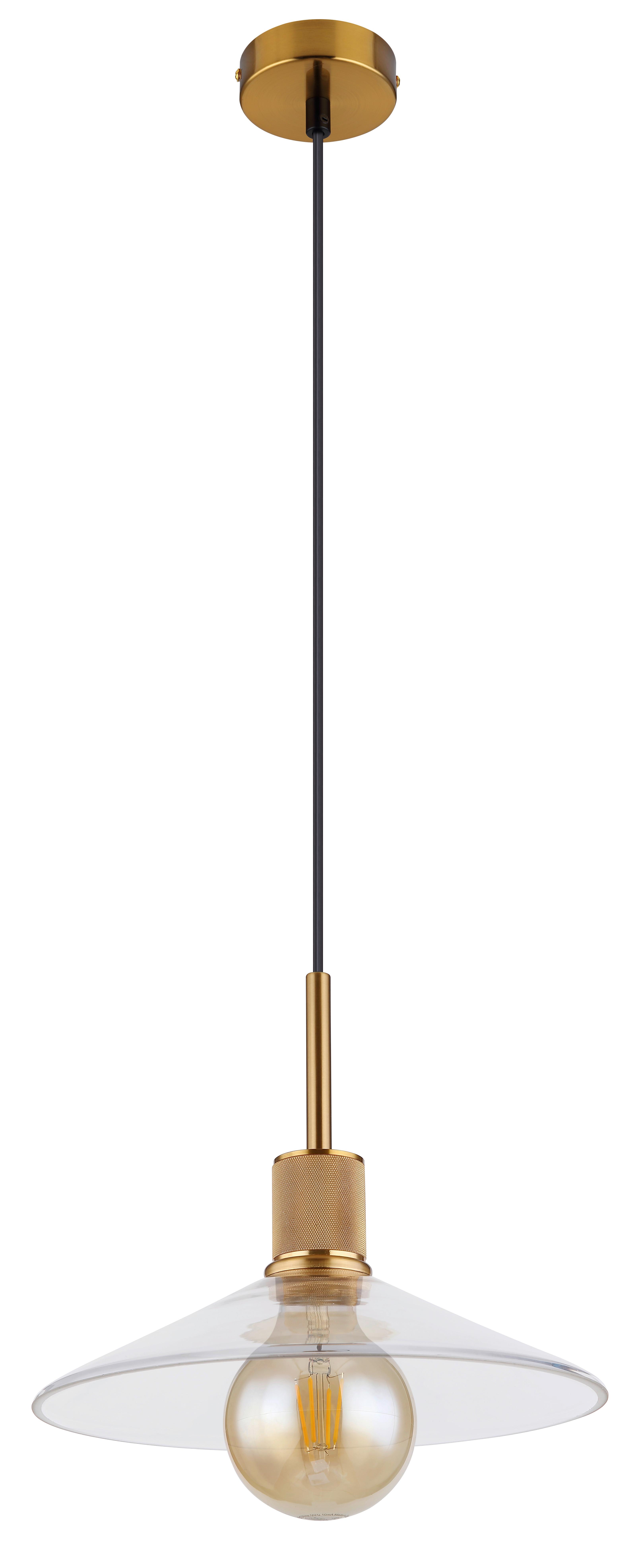 Függőlámpa 15461h - fekete/sárgaréz, Design, Üveg/fém (28/120cm) - Globo