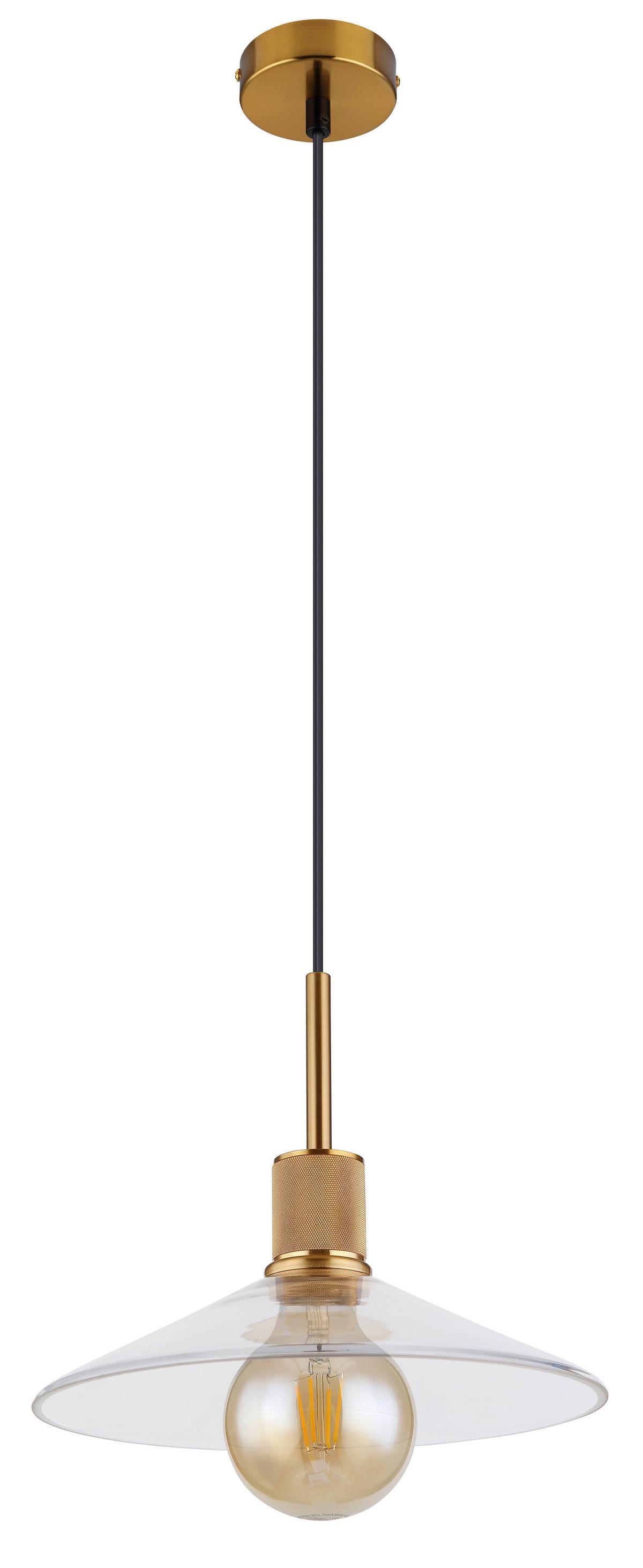 Függőlámpa 15461h - fekete/sárgaréz, Design, Üveg/fém (28/120cm) - Globo
