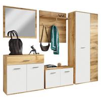 Předsíň IRYS - bílá/barvy dubu, Basics, kompozitní dřevo/sklo (240/190/35cm) - P & B
