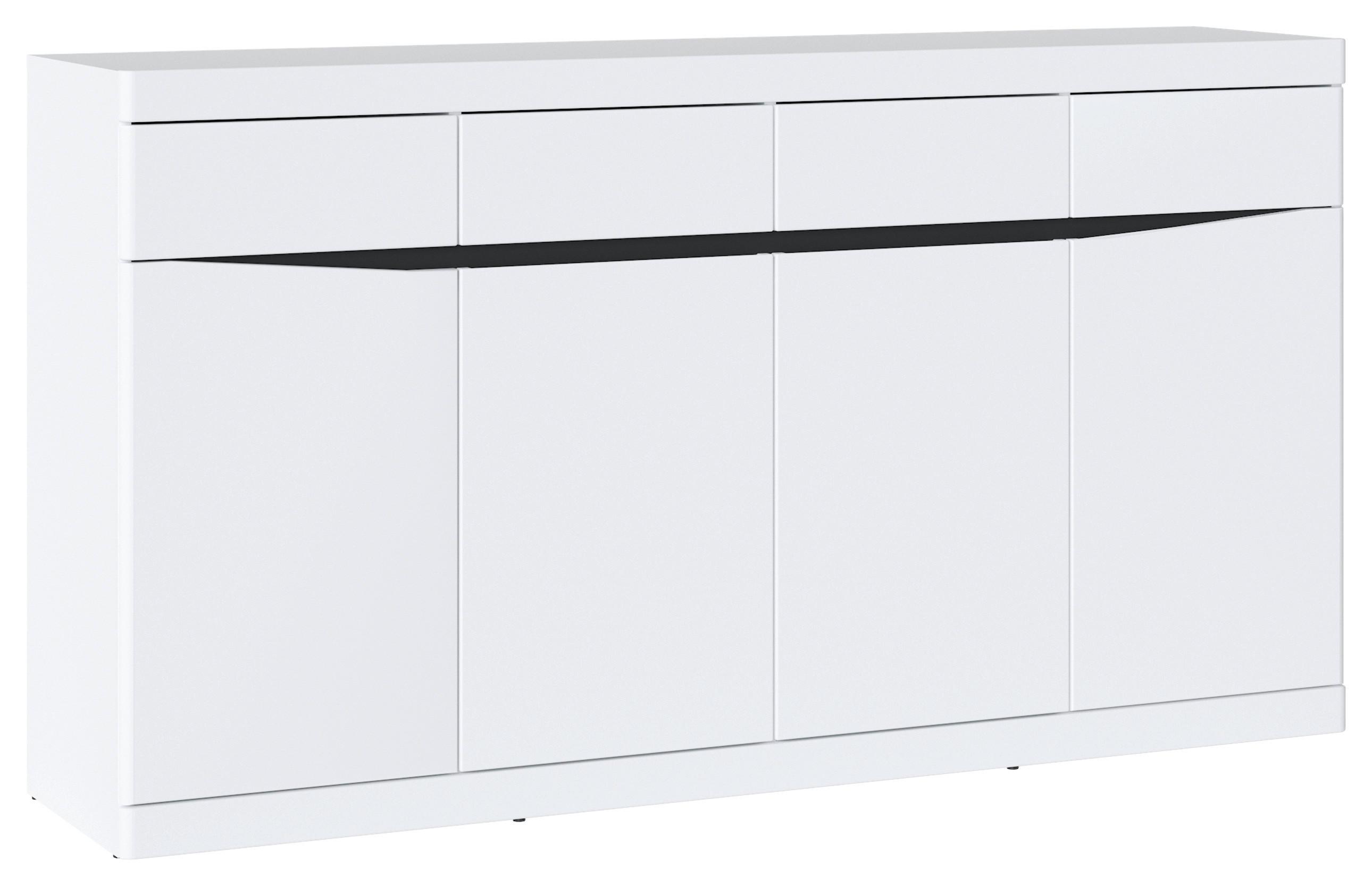 Kommode Turino Neo Weiß/graphit  B: 168 Cm - Schwarz/Graphitfarben, Trend, Holzwerkstoff (168/92,1/39,9cm)