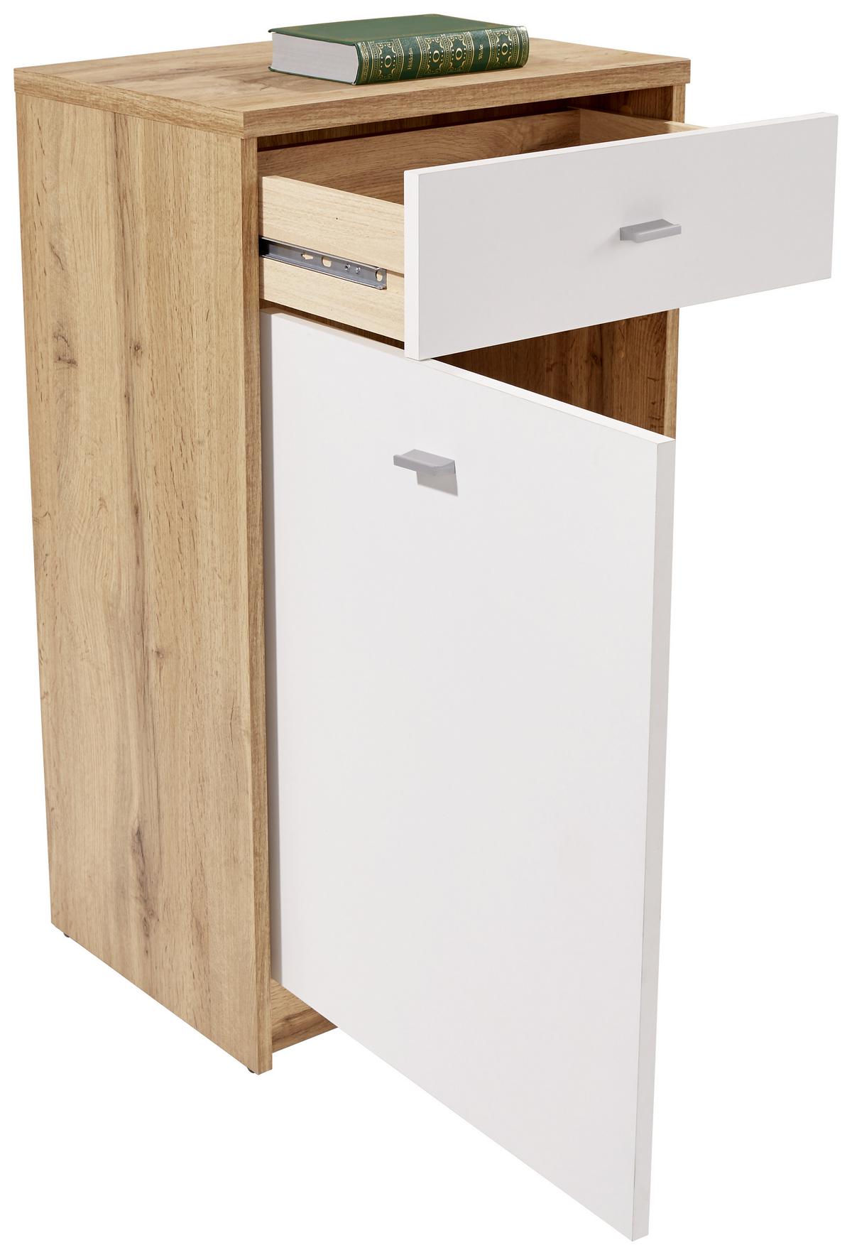 Kommode B 50cm 4-You New, Wotan Eiche Dekor/Weiß - Eichefarben/Weiß, MODERN, Holzwerkstoff (50/85,4/34,6cm)