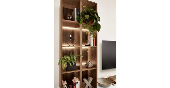Einbauküche Fontana Frei Planbar Modern, Grifflos - Eichefarben/Anthrazit, MODERN, Holzwerkstoff - Vertico