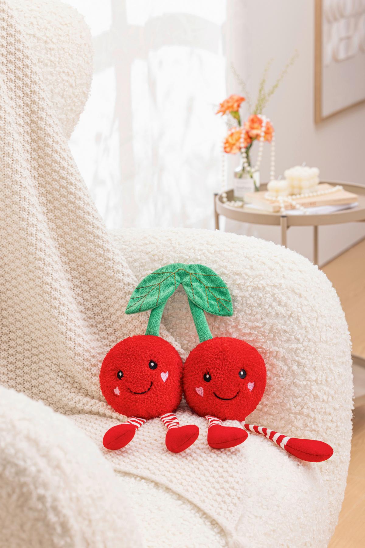 Dekokirsche Cherry - Rot/Weiß, KONVENTIONELL, Textil (23/8/37cm) - Luca Bessoni