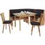 Eckbankgruppe Bamberg W - Dunkelgrau/Eichefarben, KONVENTIONELL, Holzwerkstoff/Textil (124/164cm)