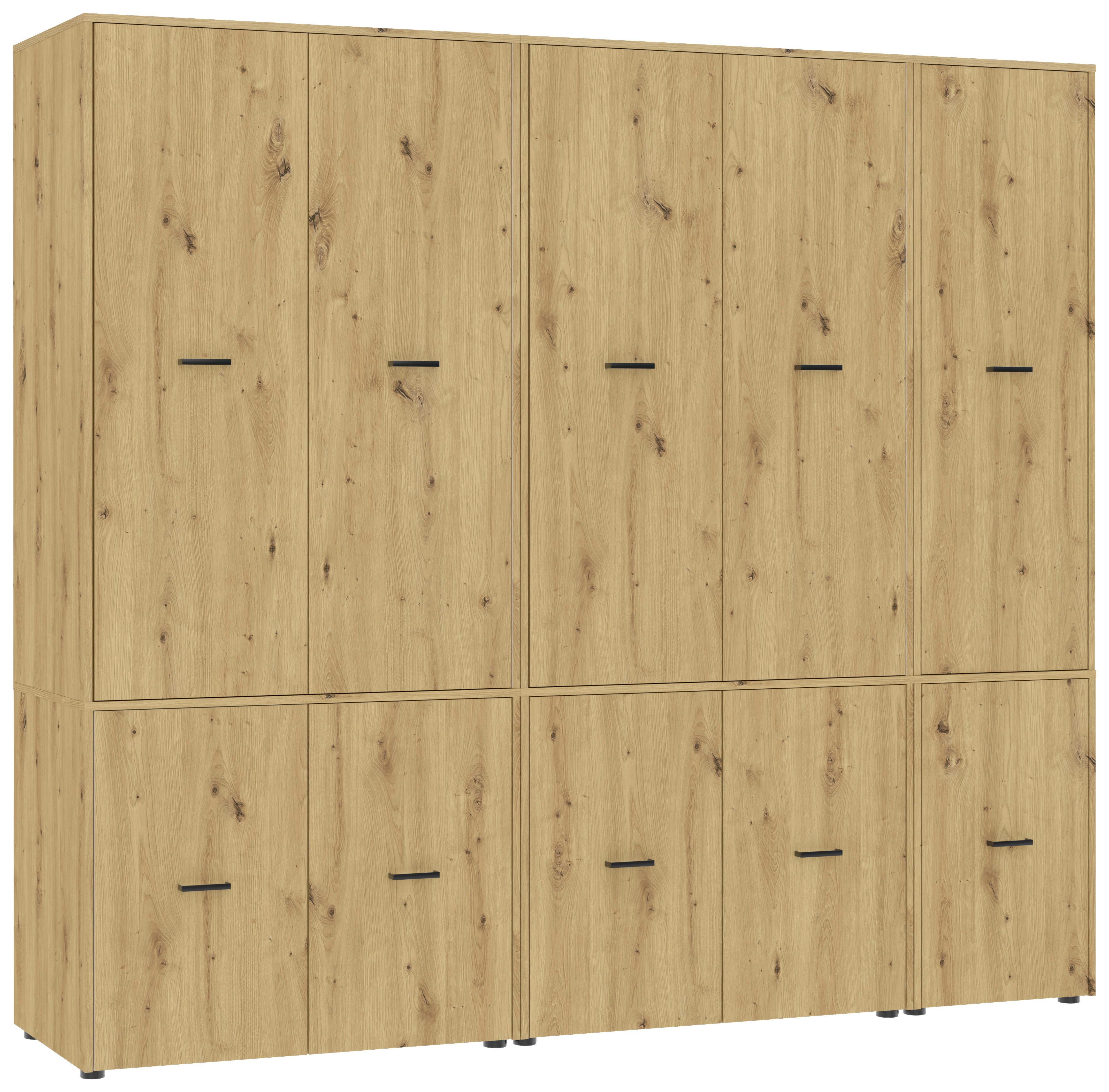 Kleiderschrank Kivo Eiche Artisan Dekor, B: 225 Cm - Eiche Artisan, Basics, Holzwerkstoff (225/199,6/52,1cm)