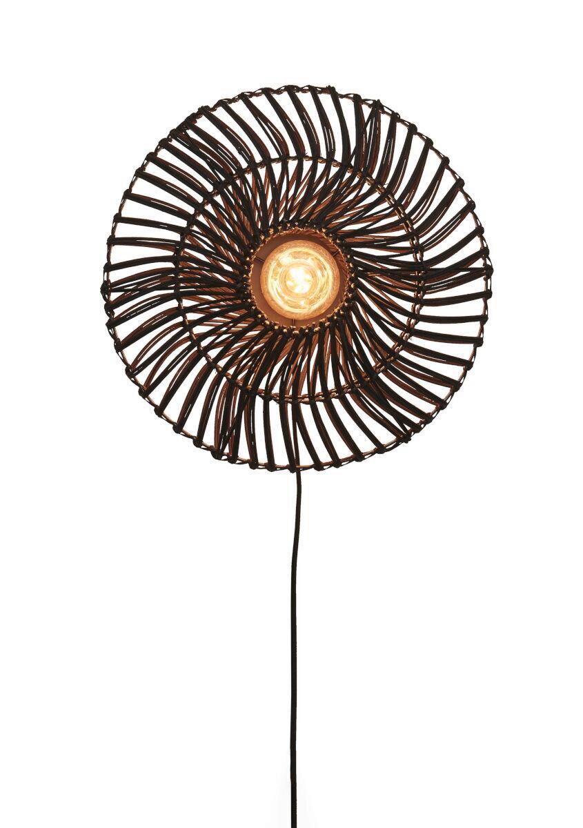 Wandleuchte Zanzibar/w/4012/b - Schwarz, Trend, Naturmaterialien (40/12cm) - Good & Mojo